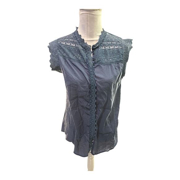 KY Creations Blue Blouse Size 2 NWT - Picture 1 of 4